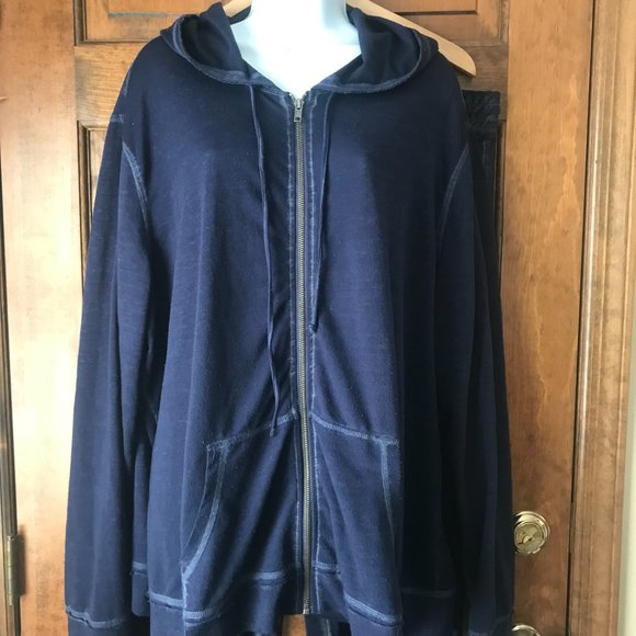 Make + Model Navy Blue Zip-Up Hoodie Jacket & Drawstring Joggers Set Size 3X - Picture 2 of 16